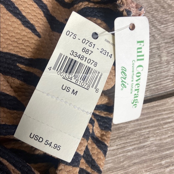 Aerie Brown and Black Animal Print Swimsuit NWT - Picture 4 of 4